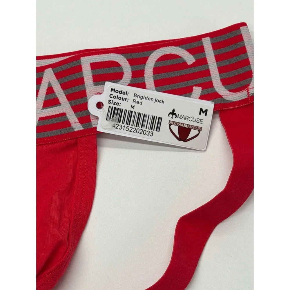 Marcuse Mens‎ Brighten Jock Red Modal Blend Logo Waistband Jockstrap Size Medium